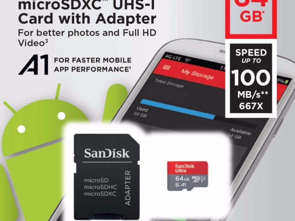 SanDisk 64GB micro SD XC 100MB Memory Card For DJI Mavic Drone